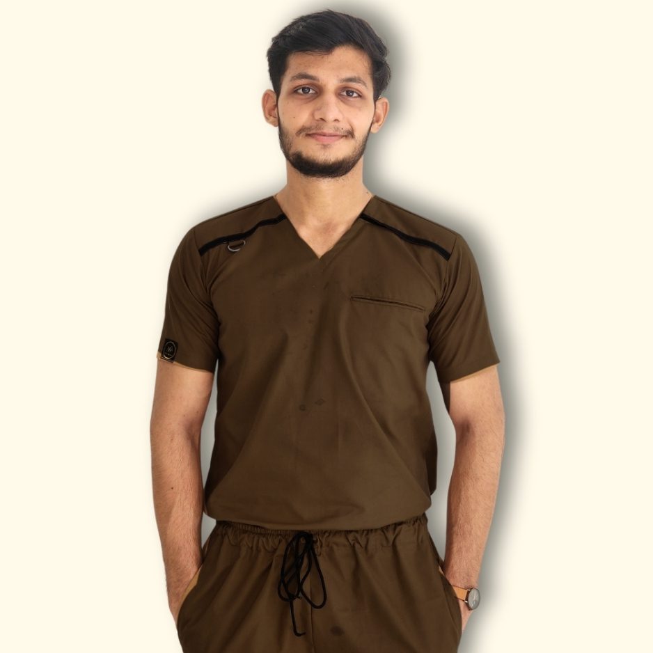 Chocolate Brown - Polyester Blend Scrub